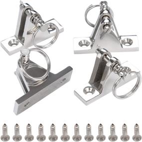 img 4 attached to ⚓ VTurboWay 4 Pack Bimini Top Deck Hinge with Pin and Ring - 316 Stainless Steel, Includes Free Installation Screws
