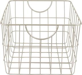 img 3 attached to 🧺 Spectrum Diversified Utility Basket: Sturdy Steel Wire Storage Solution with Curved Easy Grab Handles for Organizing Toys, Pet Supplies, Clothing, Pantry & More in Satin Nickel