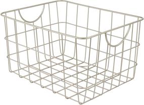 img 4 attached to 🧺 Spectrum Diversified Utility Basket: Sturdy Steel Wire Storage Solution with Curved Easy Grab Handles for Organizing Toys, Pet Supplies, Clothing, Pantry & More in Satin Nickel