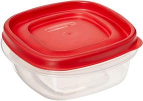 img 3 attached to 🍱 Контейнер для хранения пищи Rubbermaid Easy Find Lid квадратной формы, с объемом 1-1/4 стакана, 12 штук, красно-прозрачный.