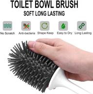 🚽 durable silicone toilet brush with non-slip handle & quick-drying holder: floor standing or wall mounted - no drilling needed! logo