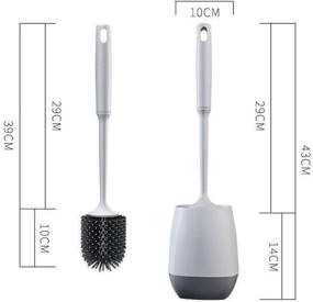 img 3 attached to 🚽 Durable Silicone Toilet Brush with Non-Slip Handle & Quick-Drying Holder: Floor Standing or Wall Mounted - No Drilling Needed!