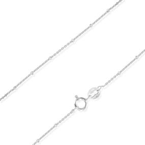 img 4 attached to 🔗 Sea of Ice Sterling Silver Diamond-Cut Bead Station Rolo Chain Anklet for Women, Sizes 9", 10", and 11", Made in Italy