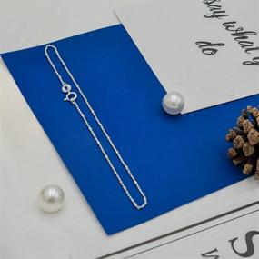 img 1 attached to 🔗 Море льда Серебряная бусинка с вырезанной алмазами наставная цепочка Роло налобника для женщин, размеры 9", 10" и 11", Изготовлено в Италии.