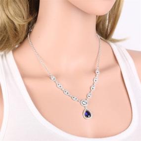 img 2 attached to 💎 GULICX AAA Cubic Zirconia CZ Silver Plated Women's Party Jewelry Set: Earrings and Pendant Necklace - Stunning and Affordable