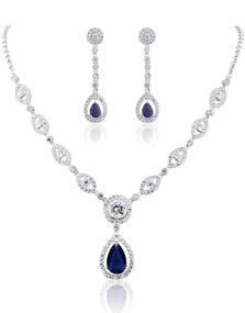 img 4 attached to 💎 GULICX AAA Cubic Zirconia CZ Silver Plated Women's Party Jewelry Set: Earrings and Pendant Necklace - Stunning and Affordable