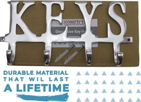 img 2 attached to Comfify Key Holder “Keys” – Premium Wall Mounted Key Holder with 4 Key Hooks – Elegant Cast Aluminum Design – Easy Installation with Screws and Anchors - Polished Finish (Keys AL-1507-20)