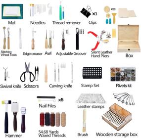 img 3 attached to 🧰 Complete 447-Piece Leather Working Tools and Supplies Kit with Instruction for Leathercraft: Includes Leathercraft Tools Holder, Stamping Tools, Hole Punch, and Saddle Making