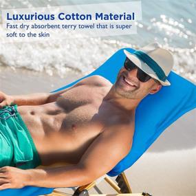 img 2 attached to 🏖️ Chillax Beach Chair Pool Towels: Cruise Ship Essentials for Men and Women. Includes Pillow and Side Pockets. No Clips Needed!