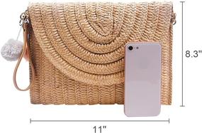 img 3 attached to 🌞 Chic and Stylish: Freie Liebe Women's Straw Clutch Purse, Your Perfect Summer Beach Companion