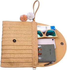 img 2 attached to 🌞 Chic and Stylish: Freie Liebe Women's Straw Clutch Purse, Your Perfect Summer Beach Companion
