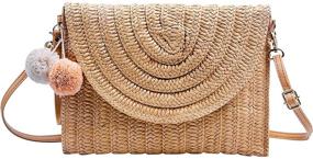 img 4 attached to 🌞 Chic and Stylish: Freie Liebe Women's Straw Clutch Purse, Your Perfect Summer Beach Companion