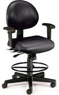 🪑 ofm 241-vam-aadk-66: ergonomic vinyl task chair with arms and drafting kit - black, mid back, perfect for 24 hour use logo