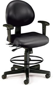 img 2 attached to 🪑 OFM 241-VAM-AADK-66: Ergonomic Vinyl Task Chair with Arms and Drafting Kit - Black, Mid Back, Perfect for 24 Hour Use