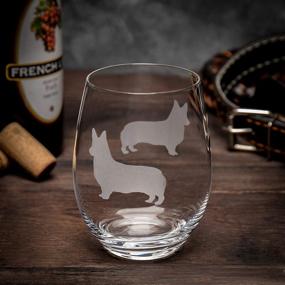 img 1 attached to 🐶 Corgi Stemless Wine Glasses (Set of 2): Perfect Gift for Dog Lovers, Hand Etched with Breed Name