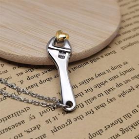 img 1 attached to QueenKC Wrench Tool Cremation Urn Necklace for Ashes - Carpenter's Keepsake Memorial Jewelry Gift for Women