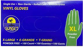 img 3 attached to Sunset XL SmoothTouch Disposable Vinyl Gloves - Powder Free - 100 Per-Box X-Large Gloves: Premium Quality for Effective Protection