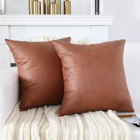 img 4 attached to QOPOYU Leather Decorative Luxurious Cushion
