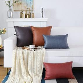 img 3 attached to QOPOYU Leather Decorative Luxurious Cushion