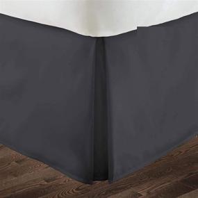 img 2 attached to 🛏️ Humble-Cotton Pleated Bed Skirt: Easy Fit, Soft Double Brushed Microfiber Ruffle for Luxury Bedding – Twin Size, Dark Grey