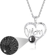 eleshow gifts for mom: sterling silver i love you necklace with 100 languages heart pendant logo