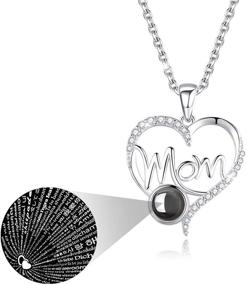 img 4 attached to ELESHOW Gifts for Mom: Sterling Silver I Love You Necklace with 100 Languages Heart Pendant