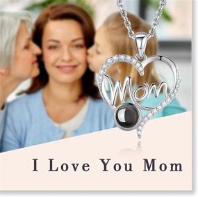 img 3 attached to ELESHOW Gifts for Mom: Sterling Silver I Love You Necklace with 100 Languages Heart Pendant