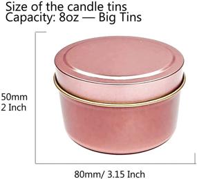 img 2 attached to 8oz Candle Tins, Pack of 12 Candle Tins for DIY Candle Making - Large Rose Gold Containers for Candles