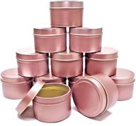 8oz candle tins, pack of 12 candle tins for diy candle making - large rose gold containers for candles logo