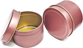 img 1 attached to 8oz Candle Tins, Pack of 12 Candle Tins for DIY Candle Making - Large Rose Gold Containers for Candles