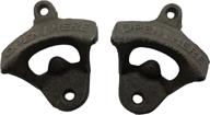 🍺 okallo products cast iron wall mount bottle opener - rustic man cave decor (2-pack, size 5) логотип