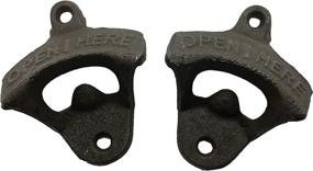 img 2 attached to 🍺 Okallo Products Cast Iron Wall Mount Bottle Opener - Rustic Man Cave Decor (2-Pack, Size 5)