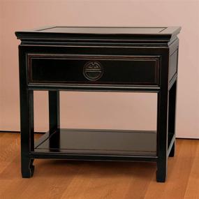 img 1 attached to 🌹 Antique Black Oriental Furniture Rosewood Bedside Table: Timeless Elegance and Charm