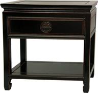 🌹 antique black oriental furniture rosewood bedside table: timeless elegance and charm logo