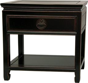 img 2 attached to 🌹 Antique Black Oriental Furniture Rosewood Bedside Table: Timeless Elegance and Charm