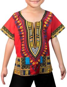 img 4 attached to KlubKool Kids Dashiki Shirt: Authentic Tribal African Clothing for Boys and Girls