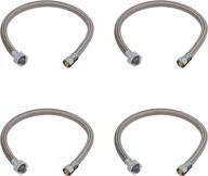 🚰 reliable 4-pack of procuru 16" long braided stainless steel faucet hose connectors логотип