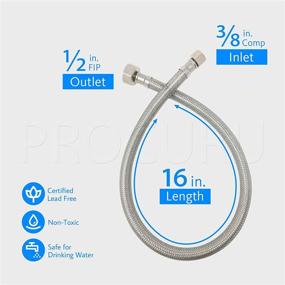 img 3 attached to 🚰 Reliable 4-Pack of PROCURU 16" Long Braided Stainless Steel Faucet Hose Connectors