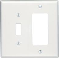 🔳 leviton midway size thermoset device mount 2-gang 1-toggle decora/gfci combination wallplate in white - 80605-w логотип