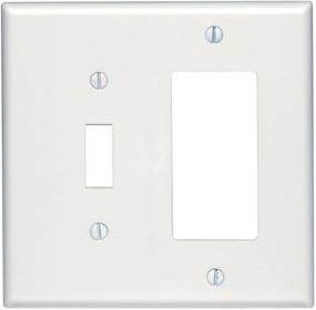 img 3 attached to 🔳 Leviton Midway Size Thermoset Device Mount 2-Gang 1-Toggle Decora/GFCI Combination Wallplate in White - 80605-W