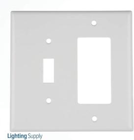 img 2 attached to 🔳 Leviton Midway Size Thermoset Device Mount 2-Gang 1-Toggle Decora/GFCI Combination Wallplate in White - 80605-W