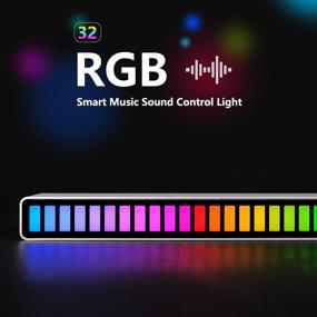 img 3 attached to 🎶 AIRGUGU Звуковая реактивная полоска светодиодного освещения - RGB-полоска с динамичным отображением и звуковым управлением, свет, реагирующий на голосовые сигналы для автомобиля, рабочего стола, DJ-студии и оформления игровой комнаты.