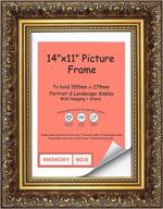 🖼️ ornate swept antique style french baroque picture frame - 14"x11" gold - high-quality memory box логотип