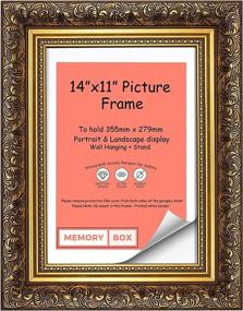 img 4 attached to 🖼️ Ornate Swept Antique Style French Baroque Picture Frame - 14"x11" Gold - High-Quality Memory Box