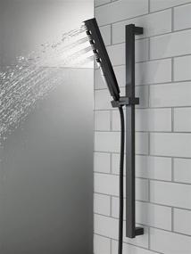 img 3 attached to Delta 51140-BL Matte Black Hand Held Shower with Hose - 5-Spray Touch-Clean H2Okinetic Slide Bar