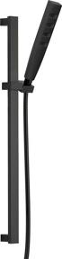 img 4 attached to Delta 51140-BL Matte Black Hand Held Shower with Hose - 5-Spray Touch-Clean H2Okinetic Slide Bar