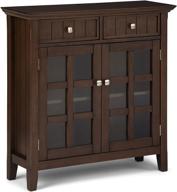 🏡 simplified home acadian 36" wide rustic entryway storage cabinet in natural aged brown - 2 drawers, 2 doors, 2 adjustable shelves logo