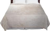 🛏️ soft heavy plush mink blanket - bedford home beige - solid color - 8 pound weight logo