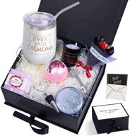 🎁 deluxe white spa gifts box - perfect birthday surprises for women: wife, mom, sister, girlfriend, best friend! an array of thank you gifts within this wine cup - inspirational treasures for coworkers, friends! логотип