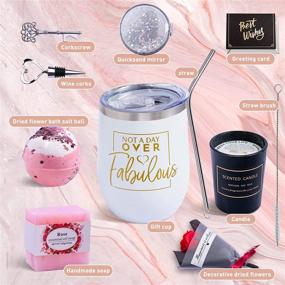 img 3 attached to 🎁 Deluxe White Spa Gifts Box - Perfect Birthday Surprises for Women: Wife, Mom, Sister, Girlfriend, Best Friend! An Array of Thank You Gifts within this Wine Cup - Inspirational Treasures for Coworkers, Friends!